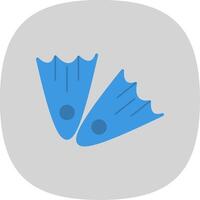 Fins Flat Curve Icon Design vector