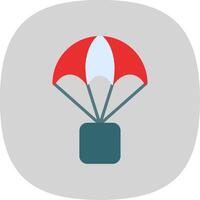 Parachute Flat Curve Icon Design vector