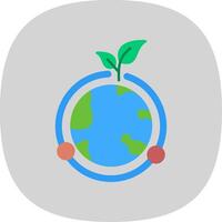 Ozone Layer Flat Curve Icon Design vector