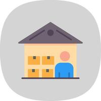 Warehouse Manager Flat Curve Icon Design vector