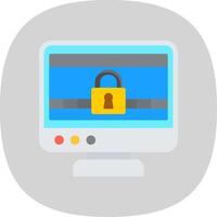 Ransomware Flat Curve Icon Design vector