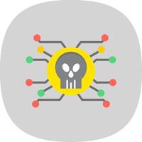 Cyber Attack Flat Curve Icon Design vector