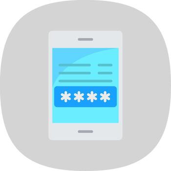 Password Flat Curve Icon Design vector