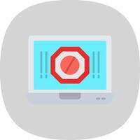 Ad Blocker Flat Curve Icon Design vector