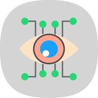 Eye Recognition Flat Curve Icon Design vector