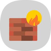 Firewall Flat Curve Icon Design vector