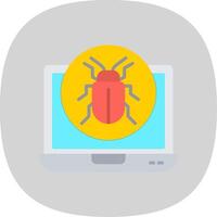 Bug Flat Curve Icon Design vector