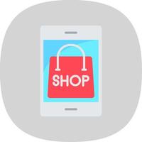 OnLine Circle Multi Circle Shoping Flat Curve Icon Design vector