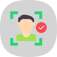 Face Detection Flat Curve Icon Design vector