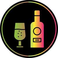 Wine Bottle Glyph Due Color Icon Design vector