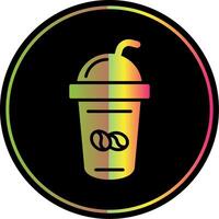 Coffee Shake Glyph Due Color Icon Design vector