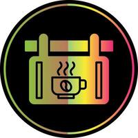 café señalización glifo debido color icono diseño vector