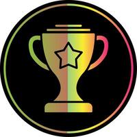 Trophy Glyph Due Color Icon Design vector