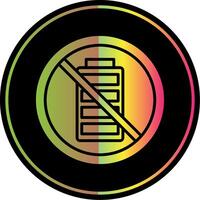 Empty Battery Glyph Due Color Icon Design vector