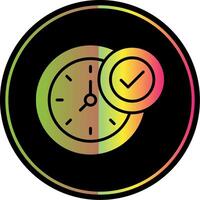 Clock Glyph Due Color Icon Design vector