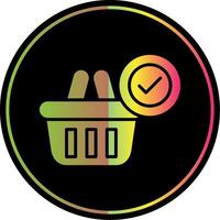 Basket Glyph Due Color Icon Design vector