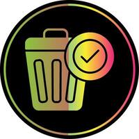 Waste Bin Glyph Due Color Icon Design vector