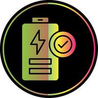 Battery Glyph Due Color Icon Design vector