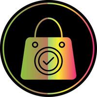 Shopping Bag Glyph Due Color Icon Design vector