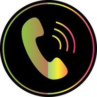 Phone Call Glyph Due Color Icon Design vector