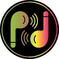 Earbuds Glyph Due Color Icon Design vector