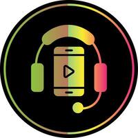 Headphones Glyph Due Color Icon Design vector