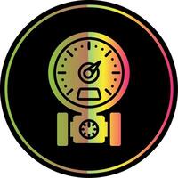 Pressure Gauge Glyph Due Color Icon Design vector