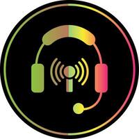 Headphones Glyph Due Color Icon Design vector