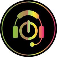 Headphones Glyph Due Color Icon Design vector