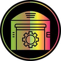 Warehouse Glyph Due Color Icon Design vector