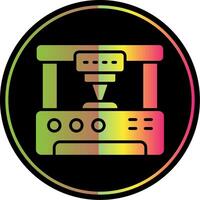 3d Printer Glyph Due Color Icon Design vector