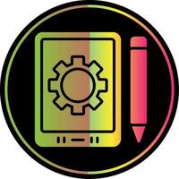 Tablet Glyph Due Color Icon Design vector