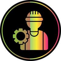 Worker Glyph Due Color Icon Design vector