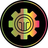 Cog Glyph Due Color Icon Design vector