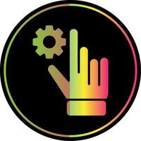 Hand Setting Glyph Due Color Icon Design vector