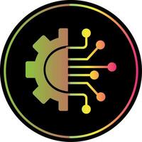Technology Glyph Due Color Icon Design vector