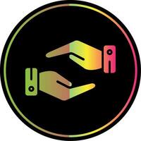 Support Hands Gesture Glyph Due Color Icon Design vector