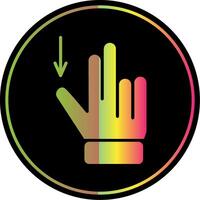 Two Fingers Drag Down Glyph Due Color Icon Design vector