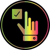 Hand Correct Glyph Due Color Icon Design vector