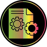 Cogs Glyph Due Color Icon Design vector