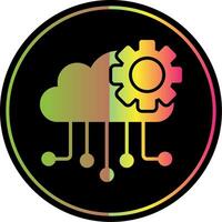Cloud Computing Glyph Due Color Icon Design vector