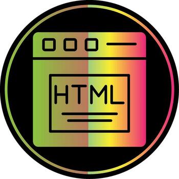 Html Glyph Due Color Icon Design vector