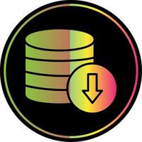 Database Download Glyph Due Color Icon Design vector