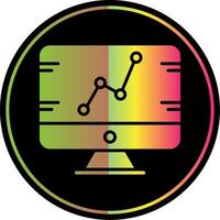 Stats Glyph Due Color Icon Design vector