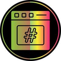 Hashtag Glyph Due Color Icon Design vector