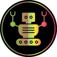 Robot Glyph Due Color Icon Design vector