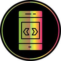Arrow Glyph Due Color Icon Design vector