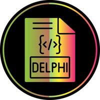 Delfos glifo debido color icono diseño vector