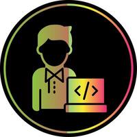 Programmer Glyph Due Color Icon Design vector