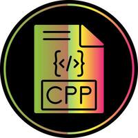 Cpp Glyph Due Color Icon Design vector